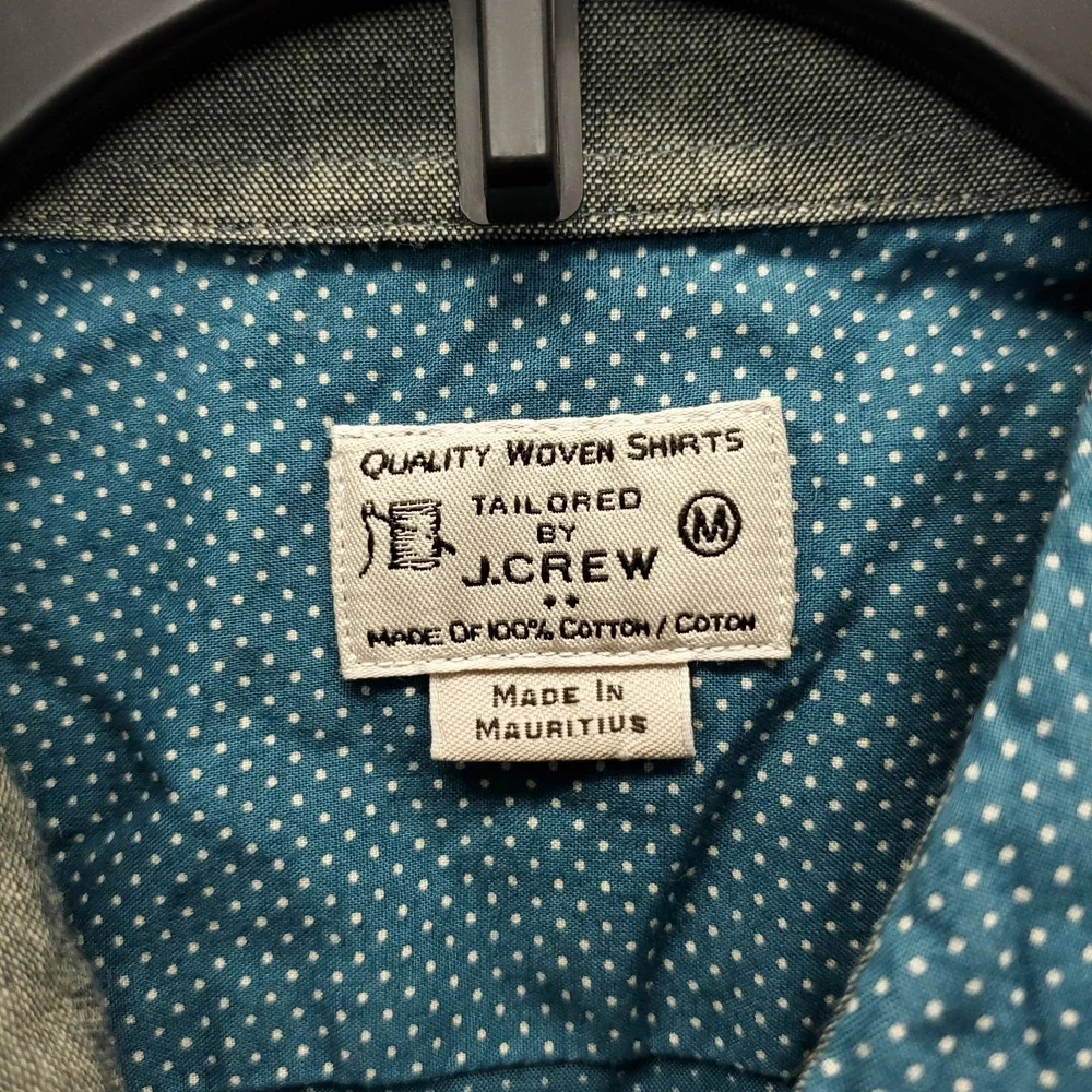 J.CREW Shirt Mens Medium‎ Multi Polka Dot Classic Long Sleeve Collared Button-Up